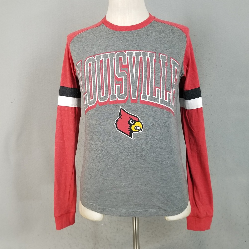 Rivalry Threads T-Shirt Mens Small Grey Louisville Cardinals Raglan Long Sleeve